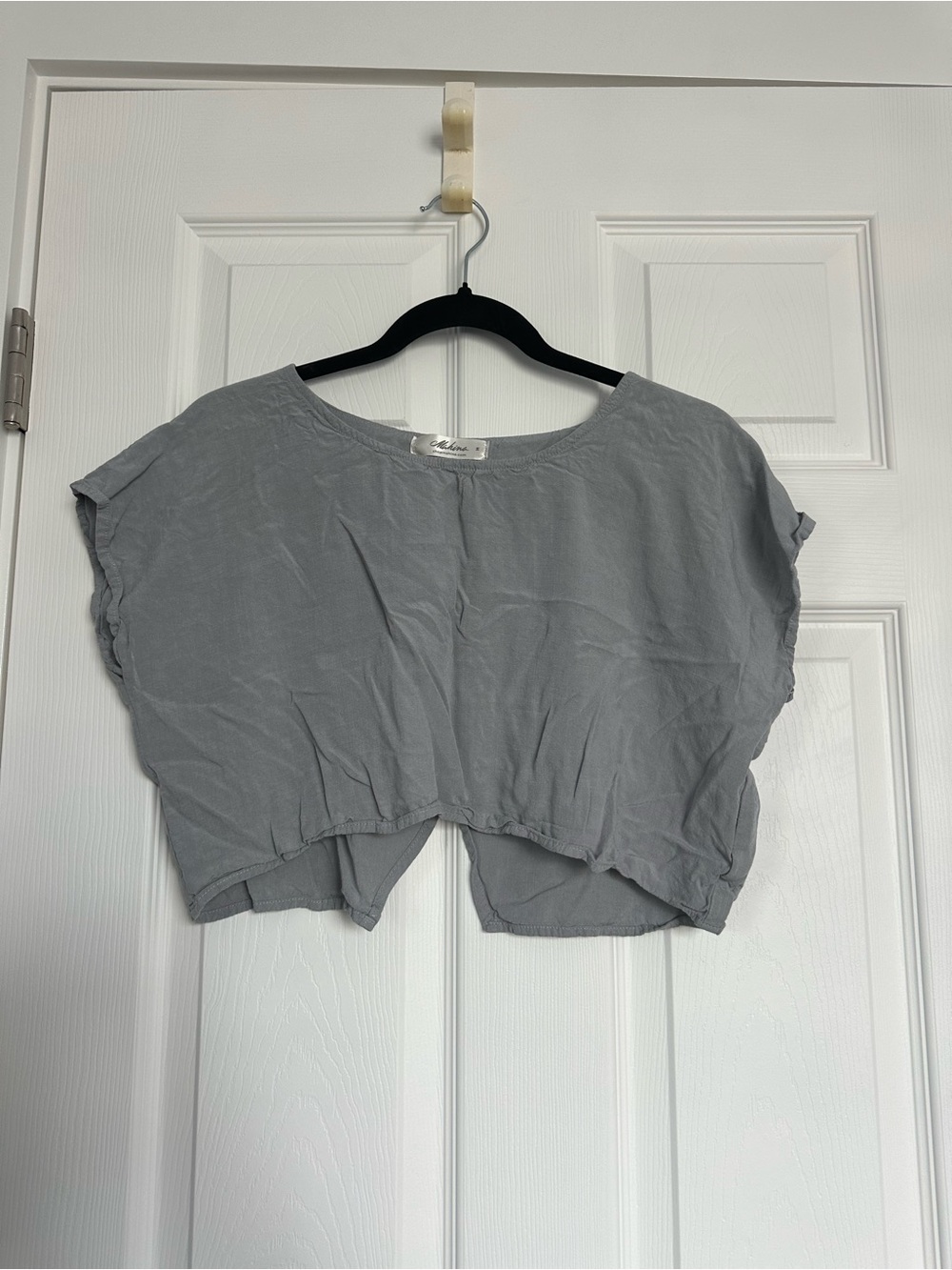 mahina Light Gray Cropped Boxy Top